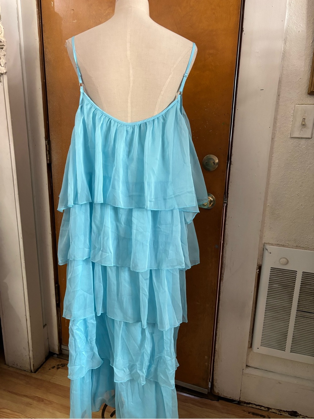 Blue Cake Tier Summer Maxi Dress  Size 18 - Picture 5 of 6